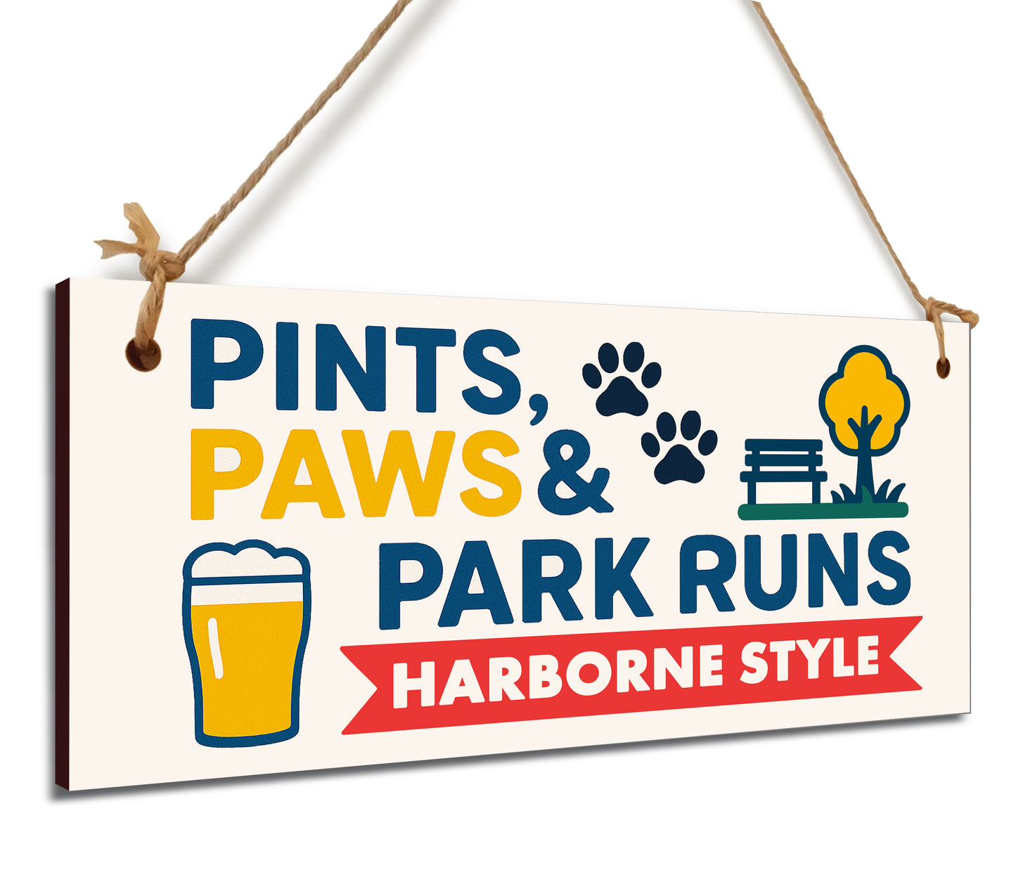 Dog Lover's Hanging Wooden Sign – Handmade Rustic Decor for Harborne Homes