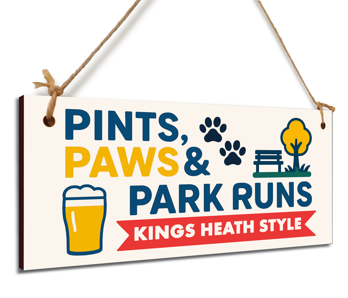 Dog Lover's Hanging Wooden Sign – Handmade Rustic Decor for Kings Heath Homes