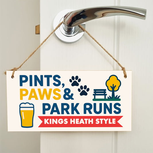 Dog Lover's Hanging Wooden Sign – Handmade Rustic Decor for Kings Heath Homes