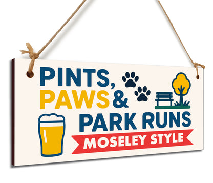 Dog Lover's Hanging Wooden Sign – Handmade Rustic Decor for Moseley Homes