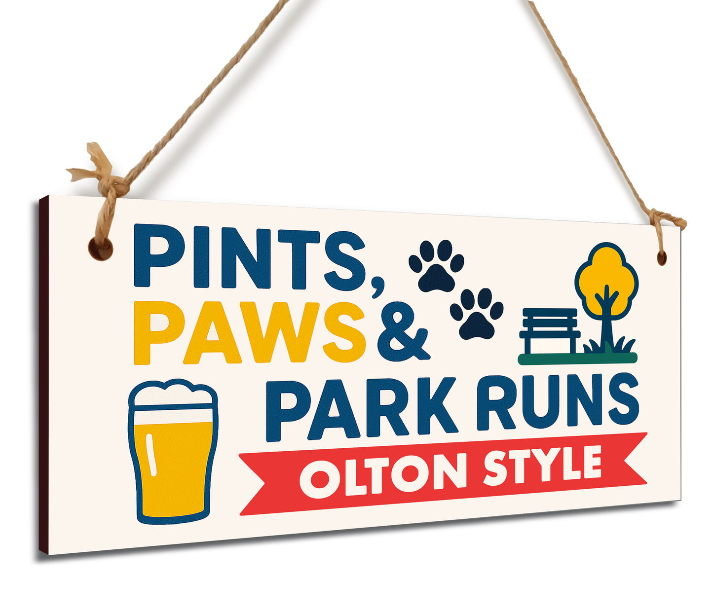 Dog Lover's Hanging Wooden Sign – Handmade Rustic Decor for Olton Homes