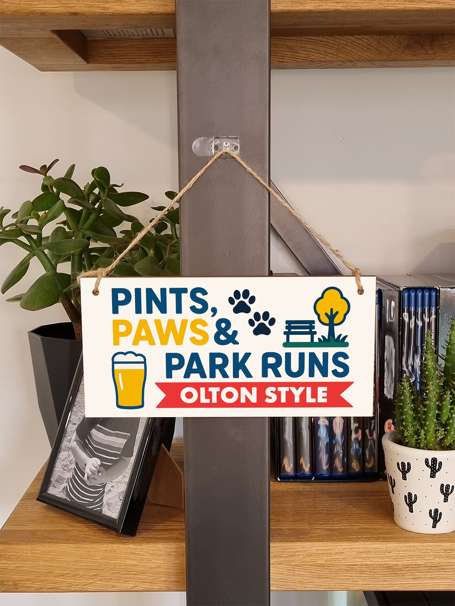 Dog Lover's Hanging Wooden Sign – Handmade Rustic Decor for Olton Homes