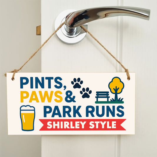 Dog Lover's Hanging Wooden Sign – Handmade Rustic Decor for Shirley Homes