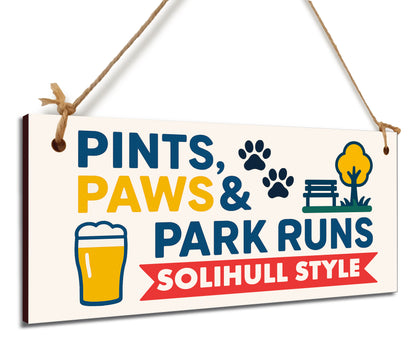 Dog Lover's Hanging Wooden Sign – Handmade Rustic Decor for Solihull Homes