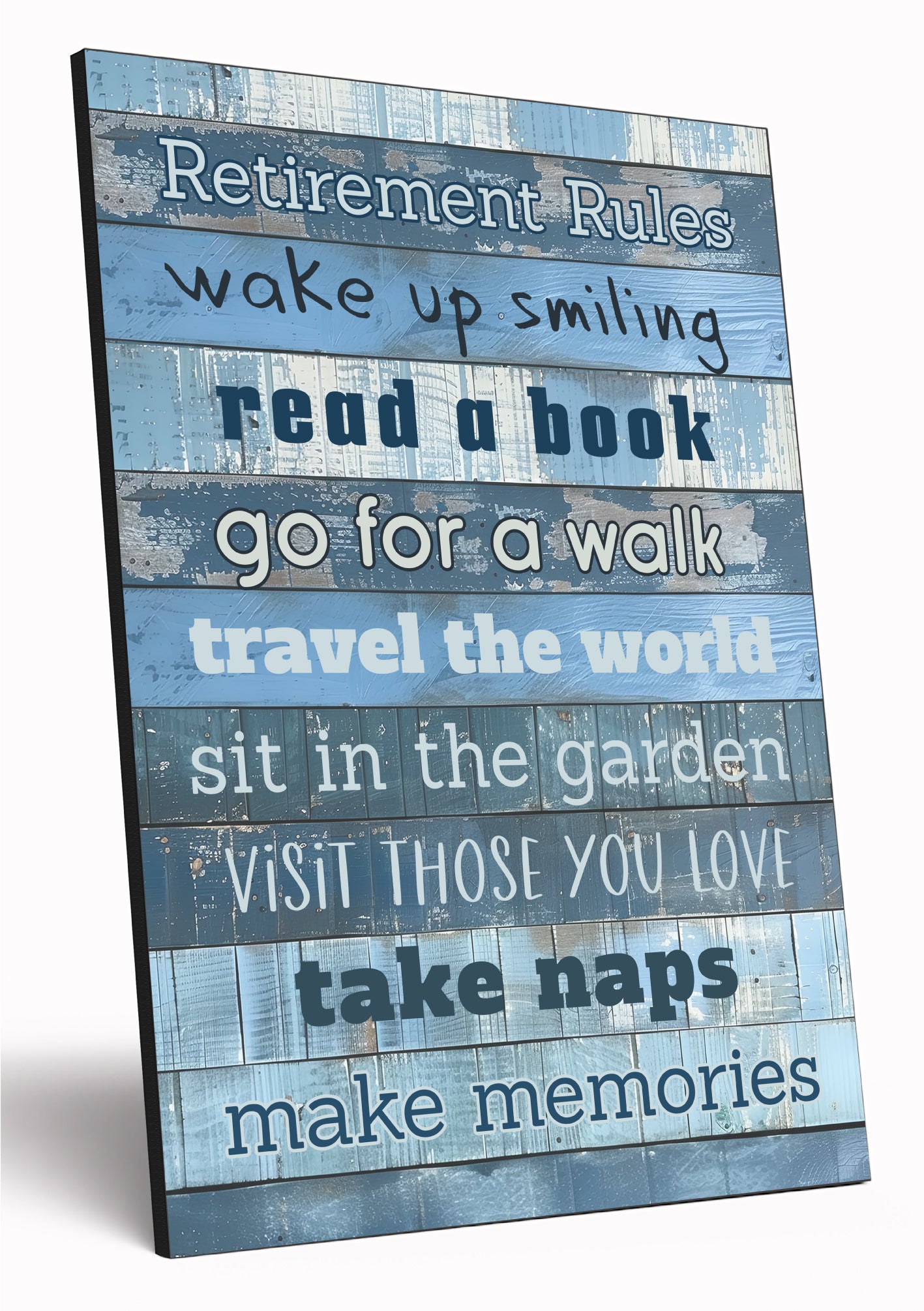 Motivational Wall Art Sign Plaque Inspire Every Day Vibrant Print Retirement Rules A4 Wooden Home Decor Uplifting Decoration