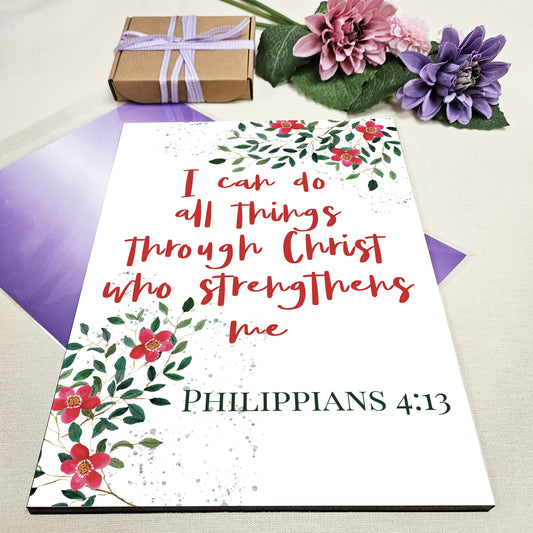 Christian Bible Verse A4 Wooden Plaque Print Sign Wall Art for Home Decor Gifts for Women Inspirational Comforting Family