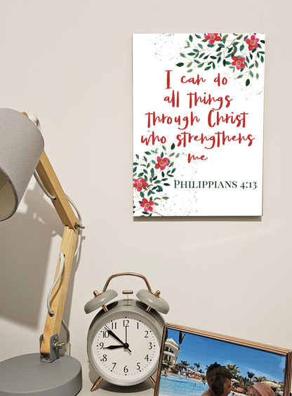 Christian Bible Verse A4 Wooden Plaque Print Sign Wall Art for Home Decor Gifts for Women Inspirational Comforting Family