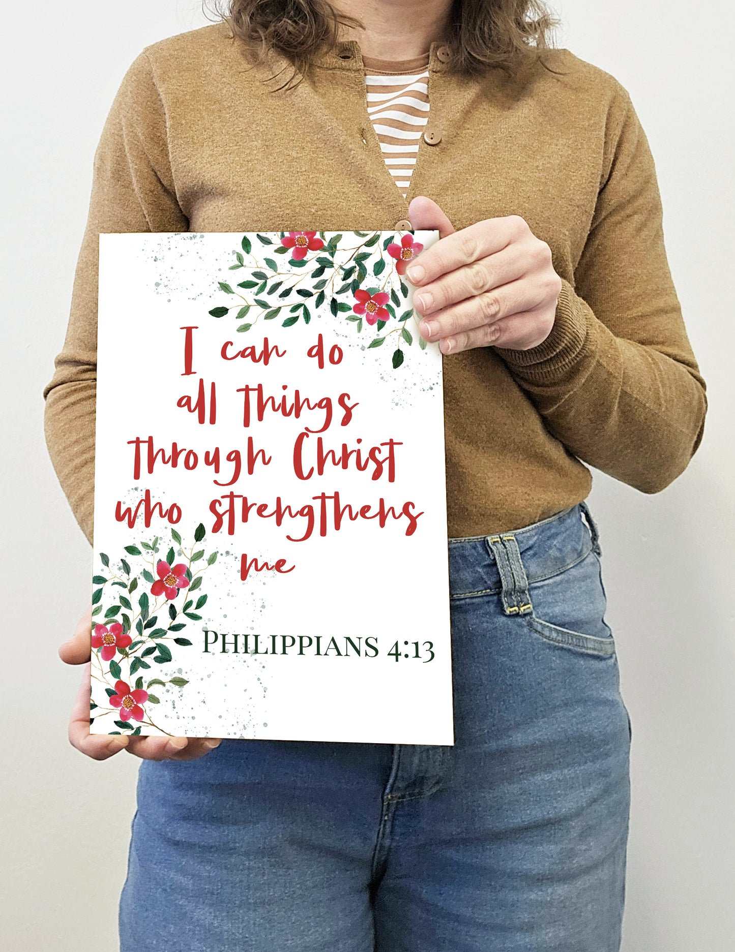 Christian Bible Verse A4 Wooden Plaque Print Sign Wall Art for Home Decor Gifts for Women Inspirational Comforting Family