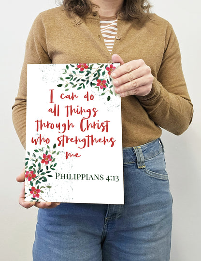 Christian Bible Verse A4 Wooden Plaque Print Sign Wall Art for Home Decor Gifts for Women Inspirational Comforting Family