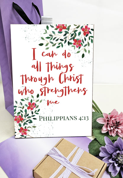 Christian Bible Verse A4 Wooden Plaque Print Sign Wall Art for Home Decor Gifts for Women Inspirational Comforting Family
