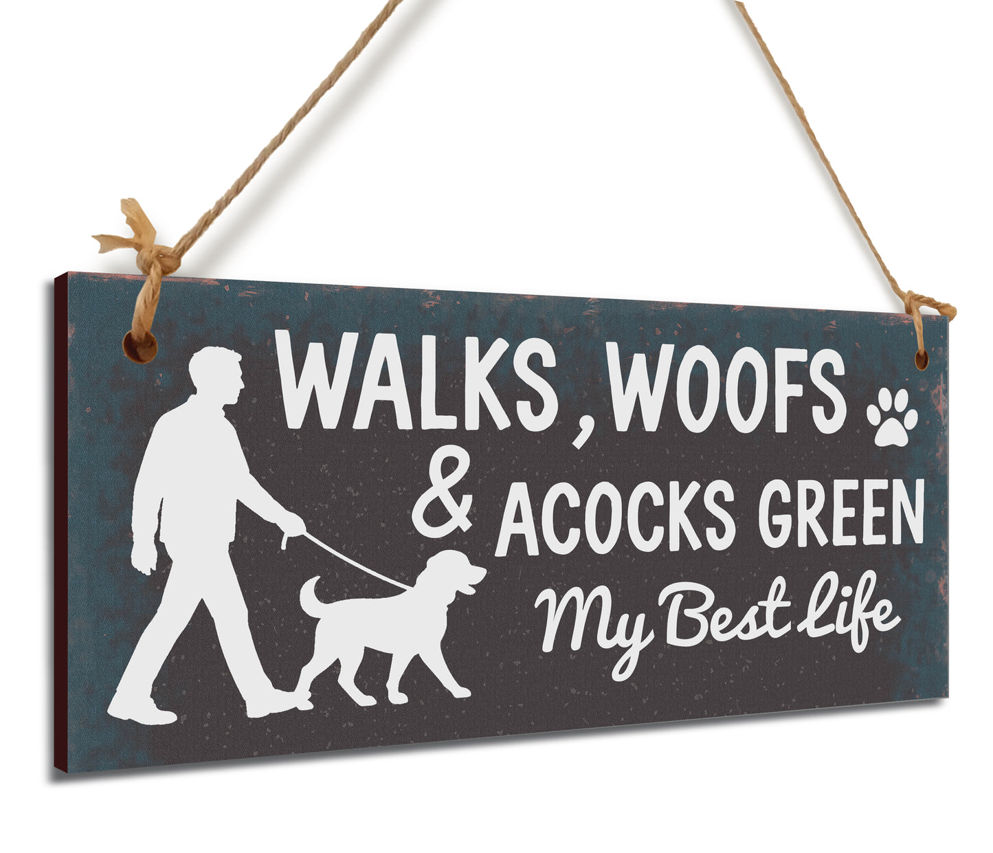Dog Lover's Hanging Wooden Sign – Handmade Rustic Decor for Acocks Green Homes