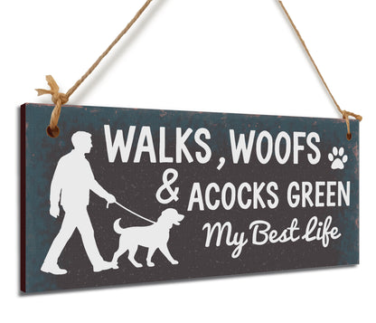 Dog Lover's Hanging Wooden Sign – Handmade Rustic Decor for Acocks Green Homes