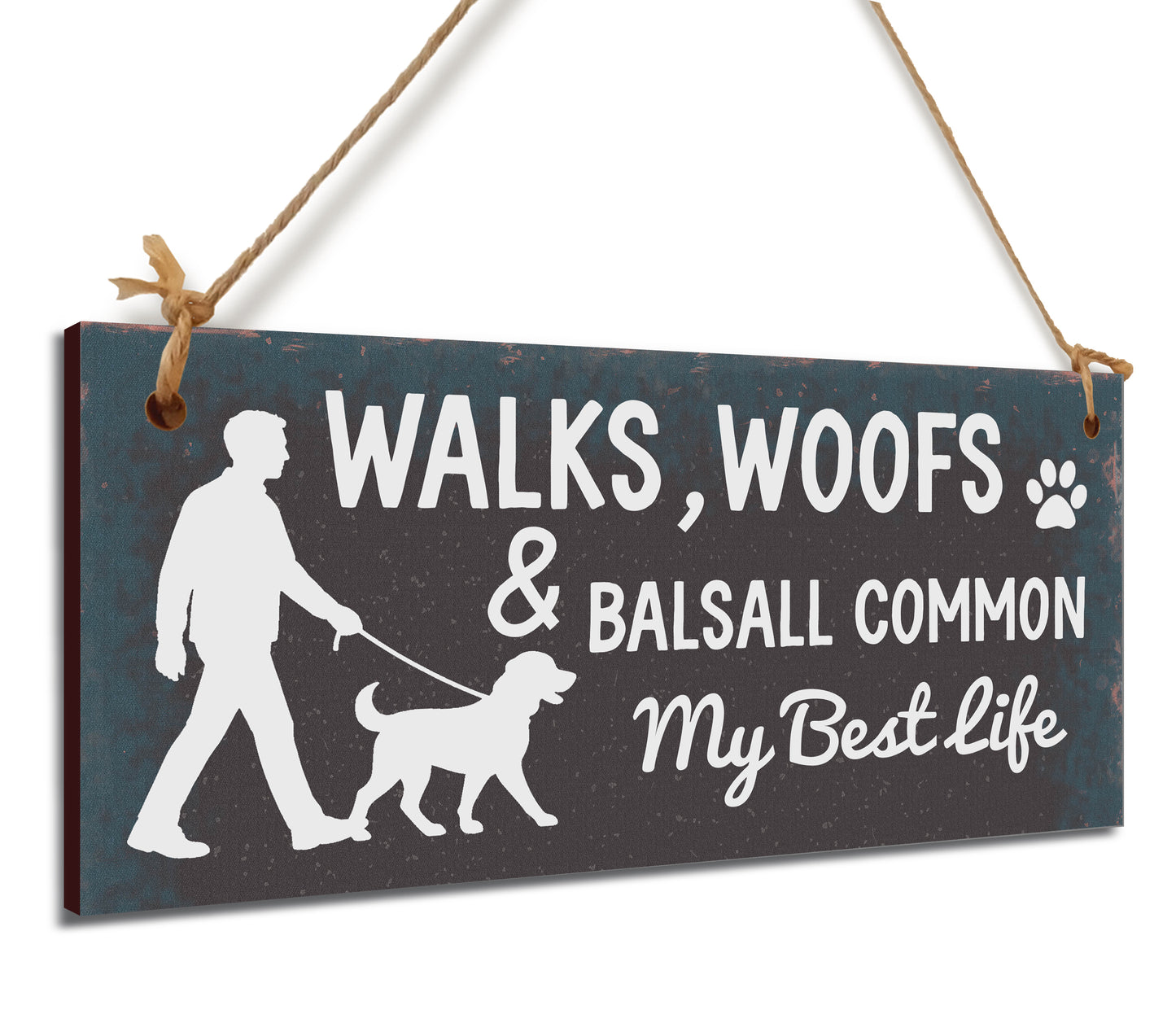 Dog Lover's Hanging Wooden Sign – Handmade Rustic Decor for Balsall Common Homes