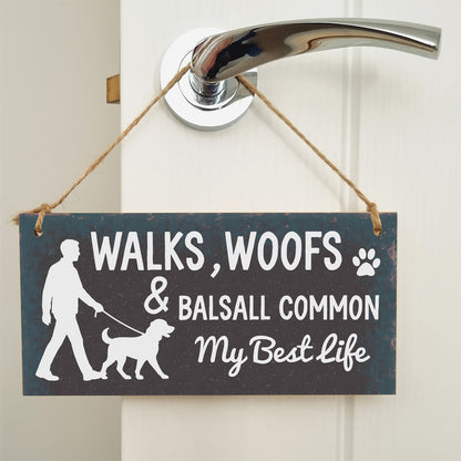 Dog Lover's Hanging Wooden Sign – Handmade Rustic Decor for Balsall Common Homes