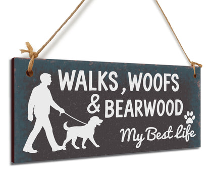 Dog Lover's Hanging Wooden Sign – Handmade Rustic Decor for Bearwood Homes