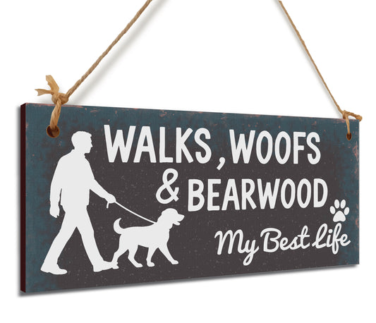 Dog Lover's Hanging Wooden Sign – Handmade Rustic Decor for Bearwood Homes