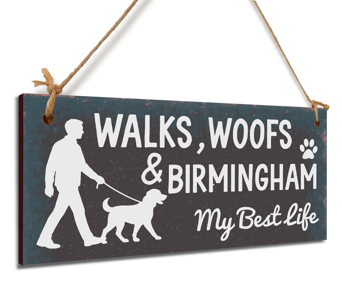 Dog Lover's Hanging Wooden Sign – Handmade Rustic Decor for Birmingham Homes