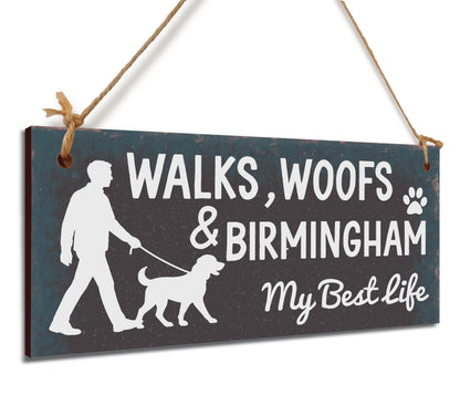 Dog Lover's Hanging Wooden Sign – Handmade Rustic Decor for Birmingham Homes