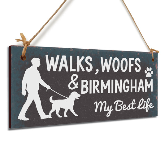 Dog Lover's Hanging Wooden Sign – Handmade Rustic Decor for Birmingham Homes