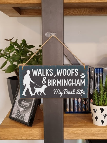Dog Lover's Hanging Wooden Sign – Handmade Rustic Decor for Birmingham Homes