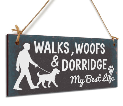 Dog Lover's Hanging Wooden Sign – Handmade Rustic Decor for Dorridge Homes