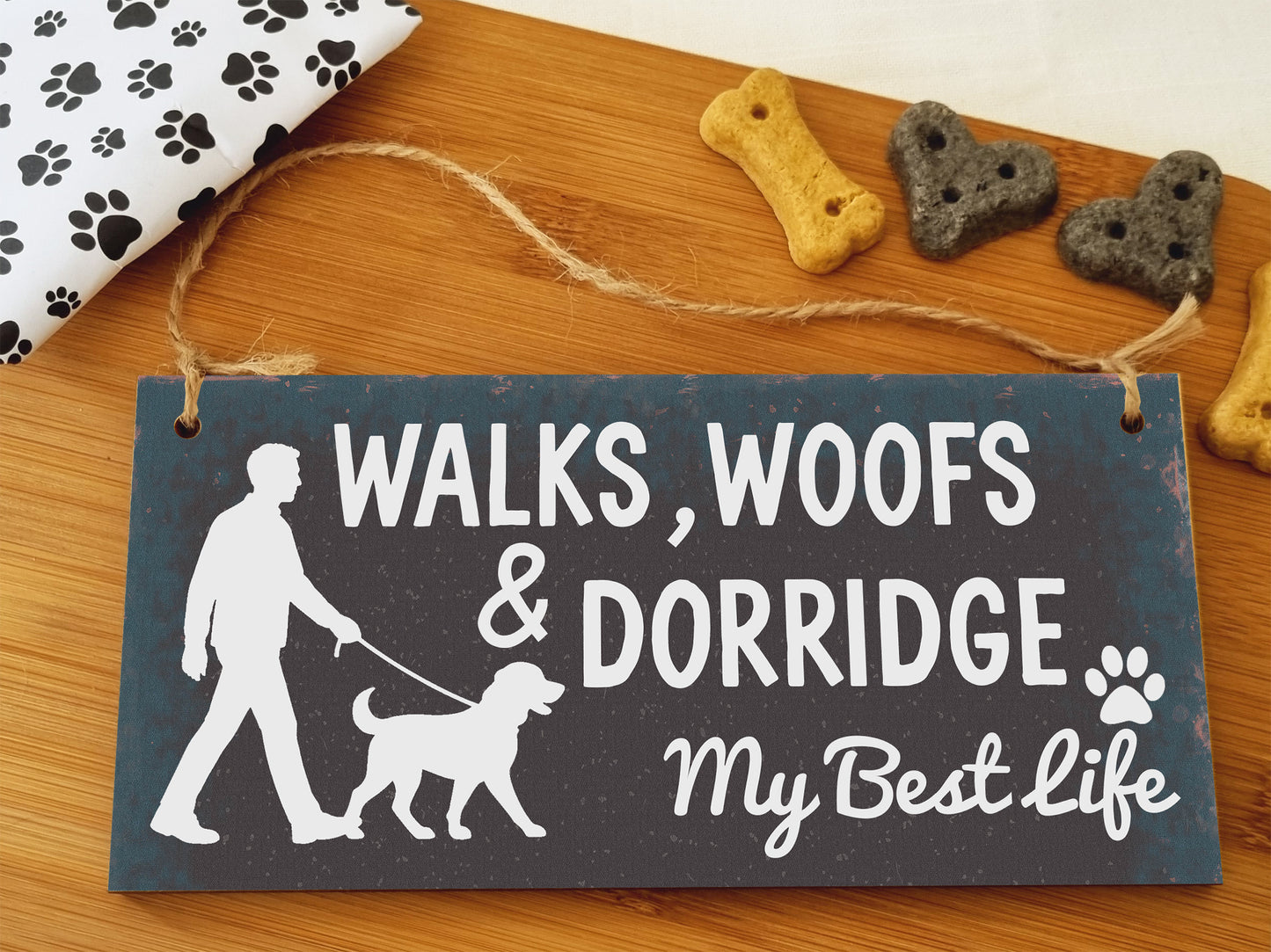 Dog Lover's Hanging Wooden Sign – Handmade Rustic Decor for Dorridge Homes