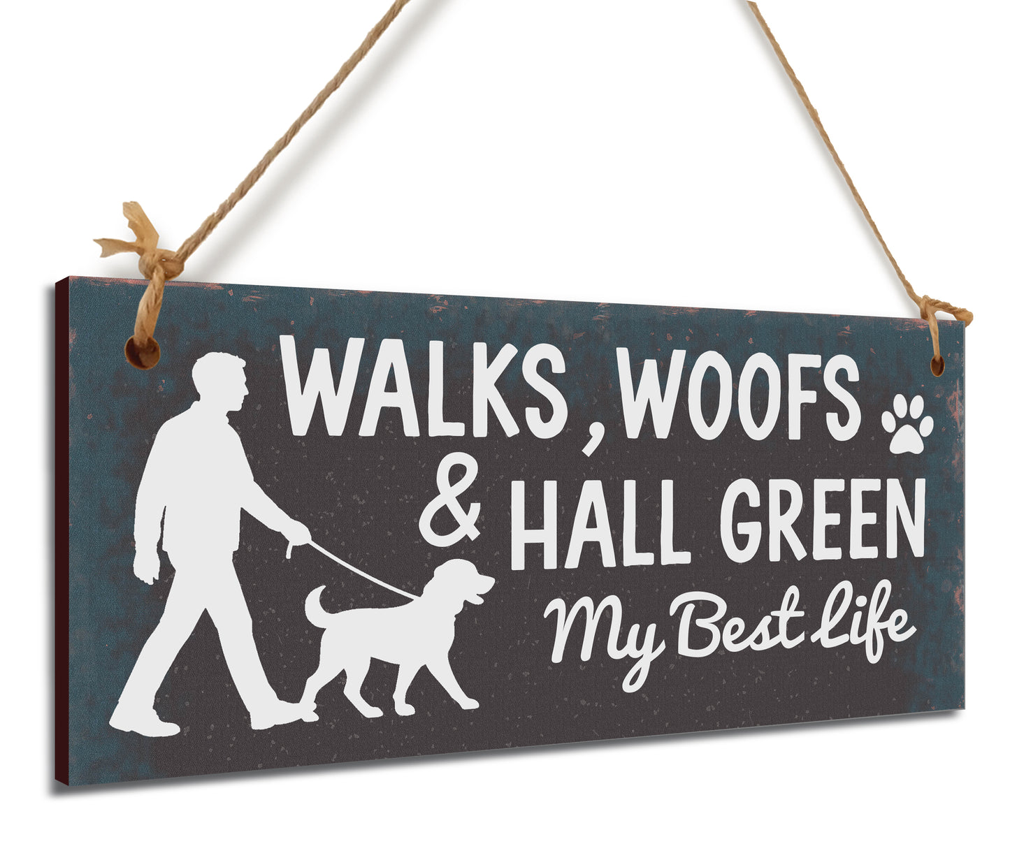 Dog Lover's Hanging Wooden Sign – Handmade Rustic Decor for Hall Green Homes