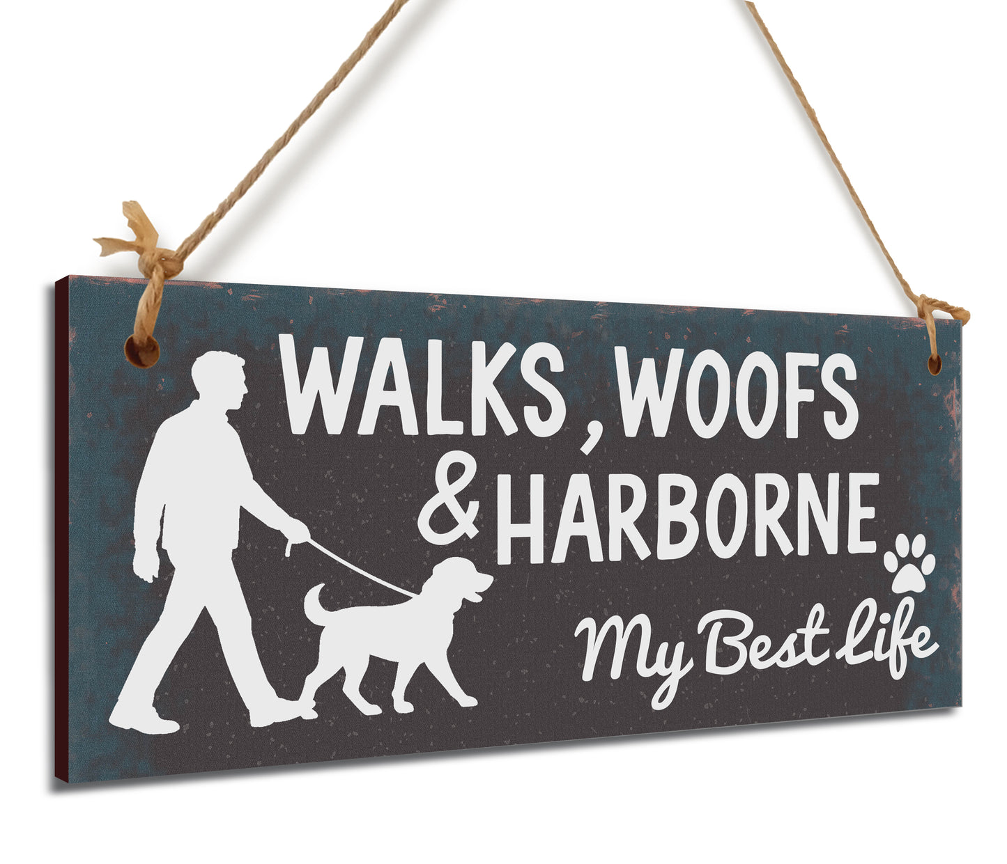 Dog Lover's Hanging Wooden Sign – Handmade Rustic Decor for Harborne Homes