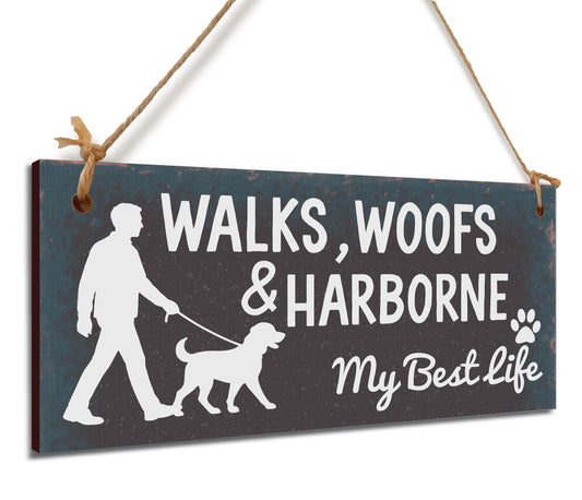 Dog Lover's Hanging Wooden Sign – Handmade Rustic Decor for Harborne Homes