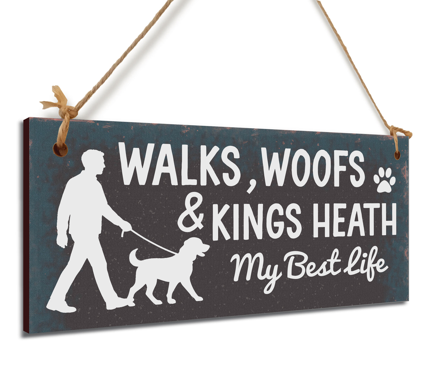 Dog Lover's Hanging Wooden Sign – Handmade Rustic Decor for Kings Heath Homes