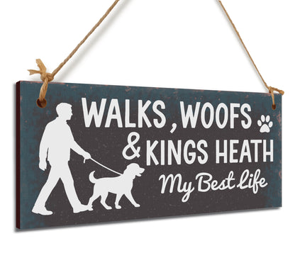 Dog Lover's Hanging Wooden Sign – Handmade Rustic Decor for Kings Heath Homes