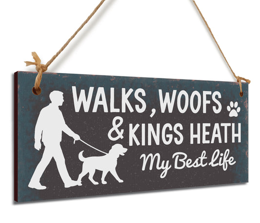 Dog Lover's Hanging Wooden Sign – Handmade Rustic Decor for Kings Heath Homes