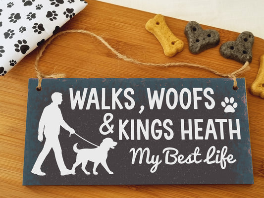 Dog Lover's Hanging Wooden Sign – Handmade Rustic Decor for Kings Heath Homes