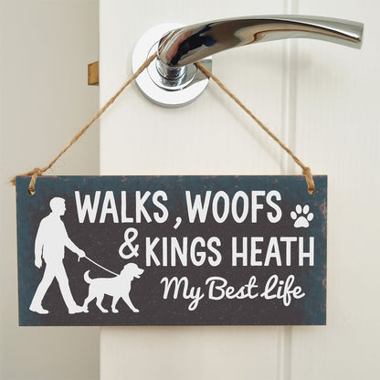 Dog Lover's Hanging Wooden Sign – Handmade Rustic Decor for Kings Heath Homes