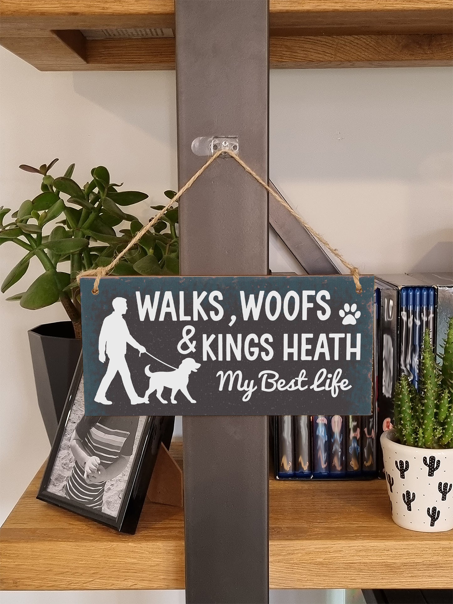 Dog Lover's Hanging Wooden Sign – Handmade Rustic Decor for Kings Heath Homes