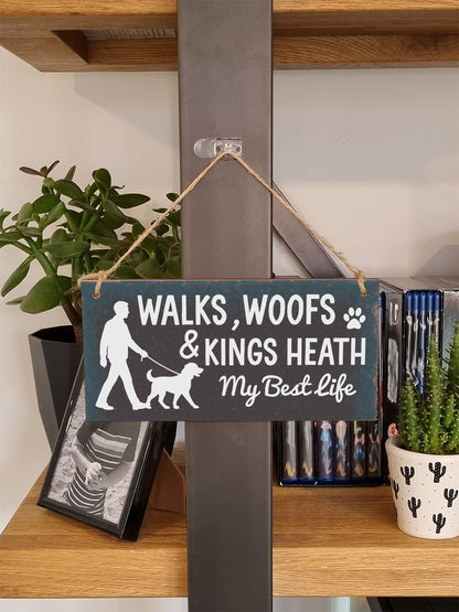 Dog Lover's Hanging Wooden Sign – Handmade Rustic Decor for Kings Heath Homes