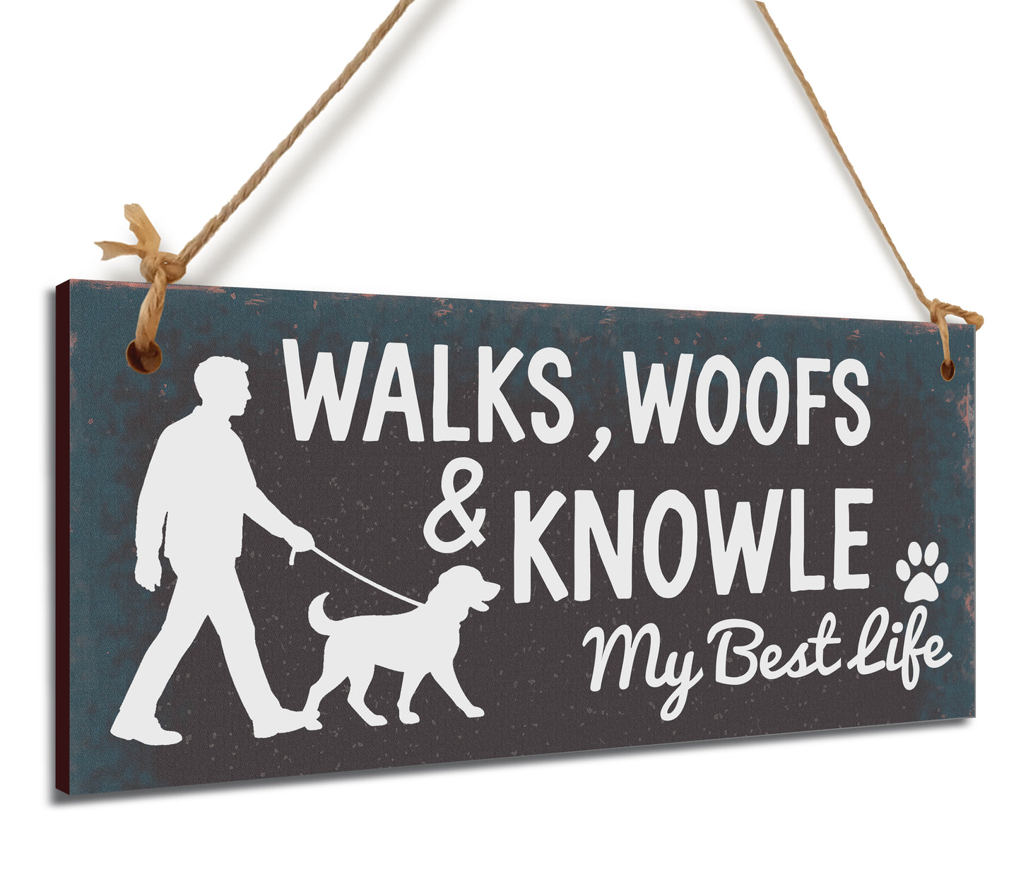 Dog Lover's Hanging Wooden Sign – Handmade Rustic Decor for Knowle Homes