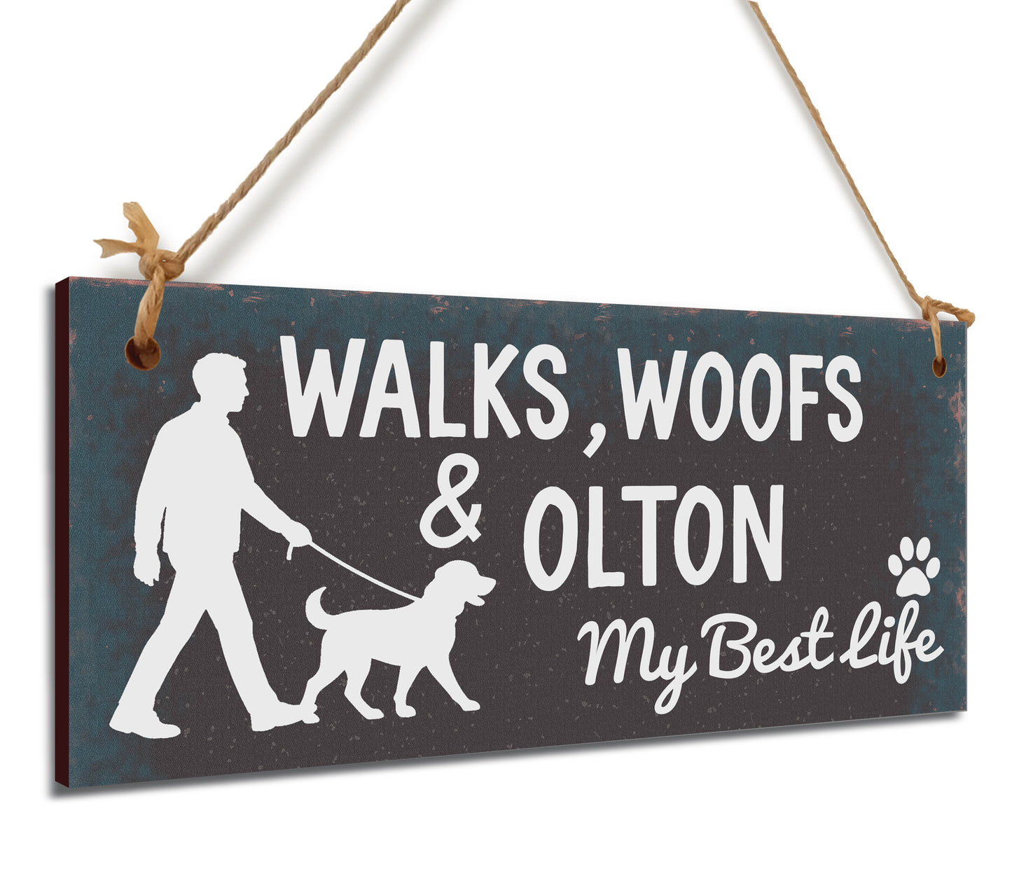 Dog Lover's Hanging Wooden Sign – Handmade Rustic Decor for Olton Homes