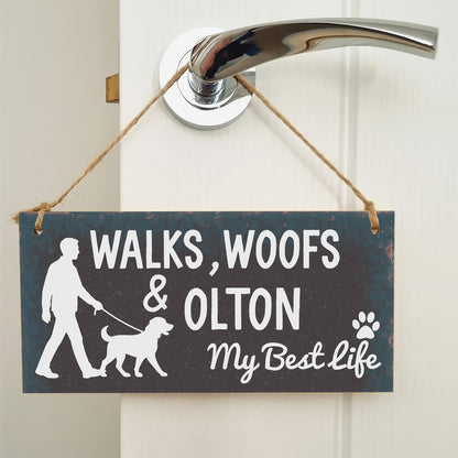 Dog Lover's Hanging Wooden Sign – Handmade Rustic Decor for Olton Homes