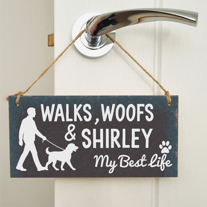 Dog Lover's Hanging Wooden Sign – Handmade Rustic Decor for Shirley Homes