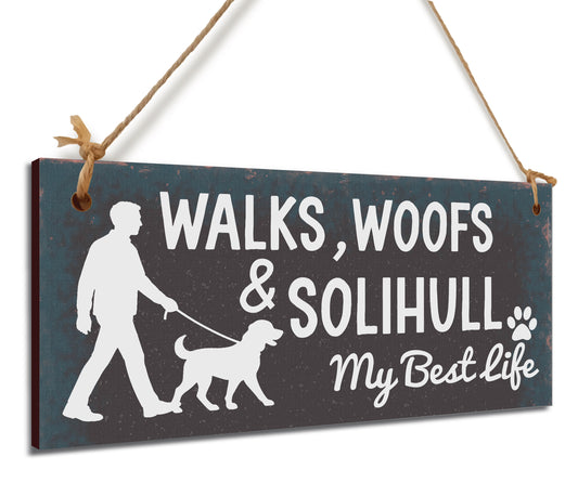 Dog Lover's Hanging Wooden Sign – Handmade Rustic Decor for Solihull Homes