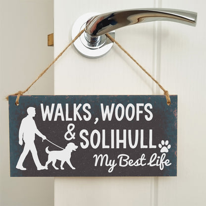 Dog Lover's Hanging Wooden Sign – Handmade Rustic Decor for Solihull Homes