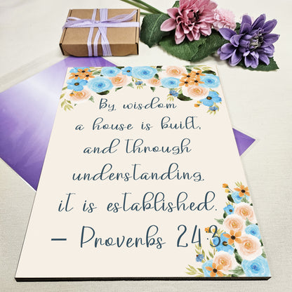 Christian Bible Verse A4 Wooden Plaque Print Sign Wall Art for Home Decor Gifts for Women Inspirational Comforting Family