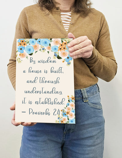 Christian Bible Verse A4 Wooden Plaque Print Sign Wall Art for Home Decor Gifts for Women Inspirational Comforting Family