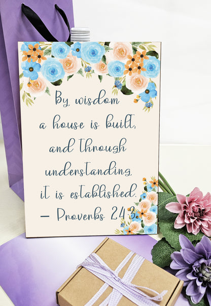 Christian Bible Verse A4 Wooden Plaque Print Sign Wall Art for Home Decor Gifts for Women Inspirational Comforting Family